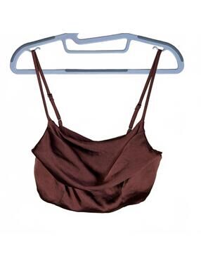Altar'd State Brown Satin Brami with Adjustable Straps XS